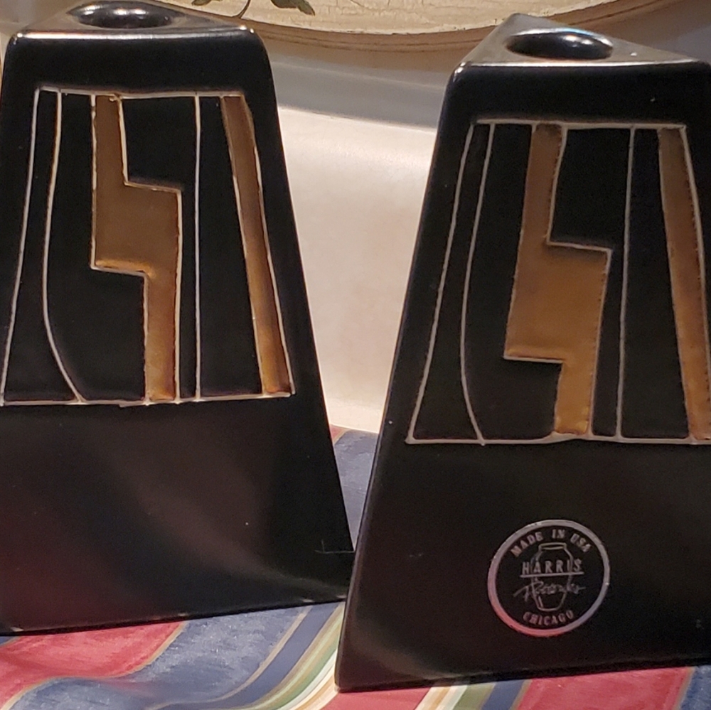 MCM Chicago Potteries Pair of Candle Holders